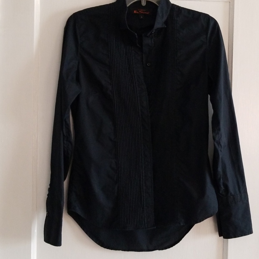 Ben Sherman black tuxedo blouse Size Small
